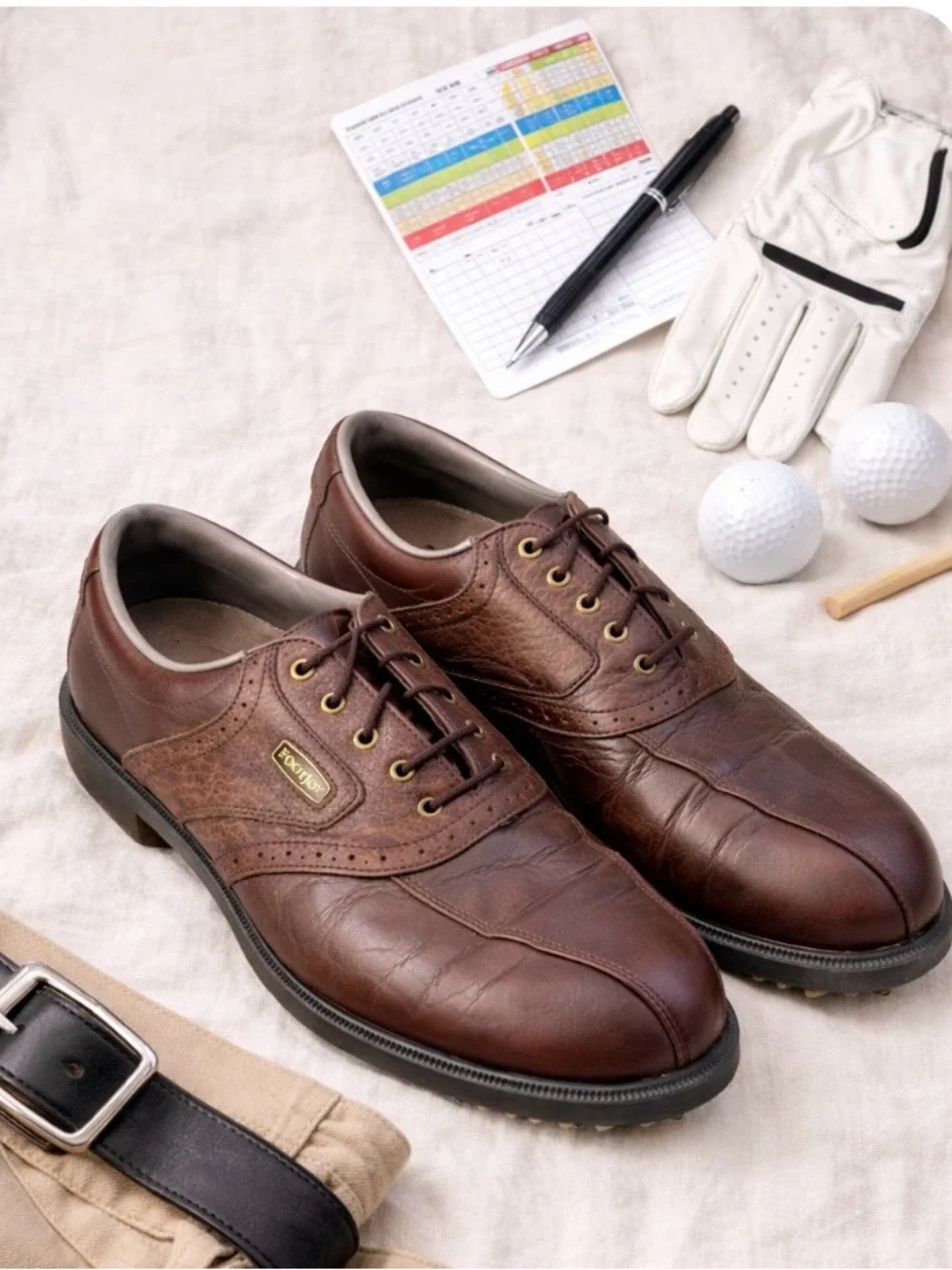 Footjoy Dryjoys Aquaflex Golf Shoes Brown Leather Men's Size 9M 53478